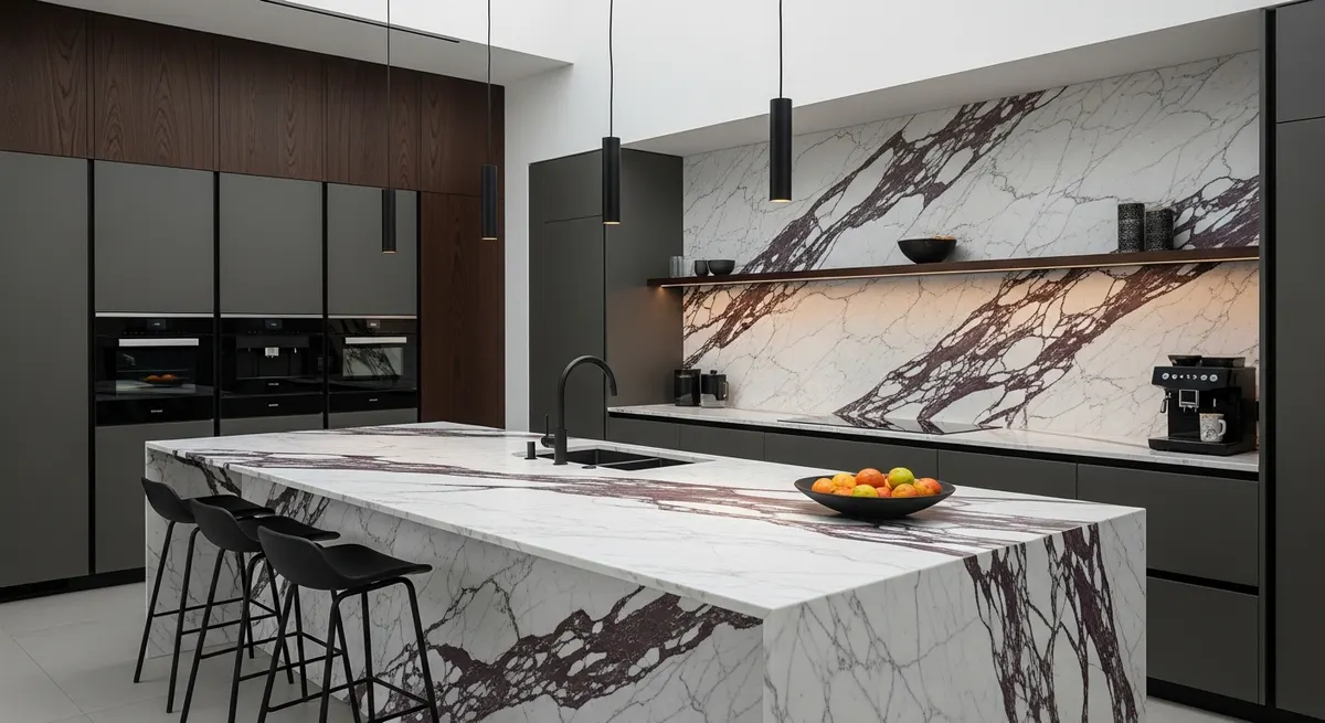 Dramatic Modern Calacatta Viola Kitchen